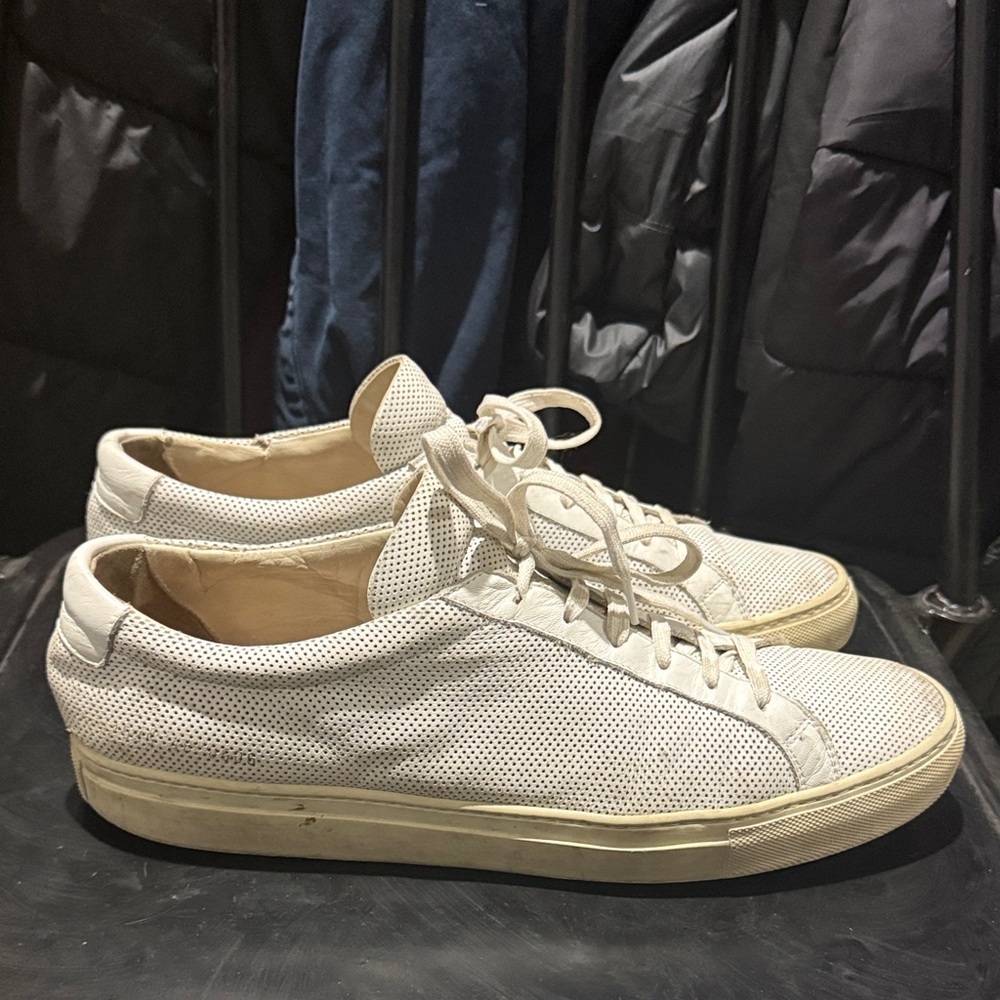 Common Projects Perforated Low-Top Sneakers in Off-White